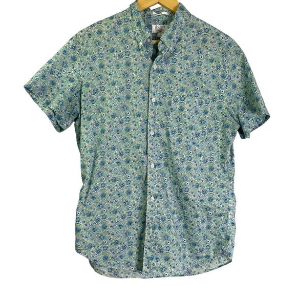 J Crew Men's Short-Sleeve Shirt in Liberty Fabrics Danjo Floral - Picture 1 of 8